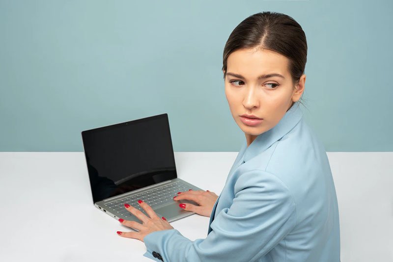 Girl working on Laptop